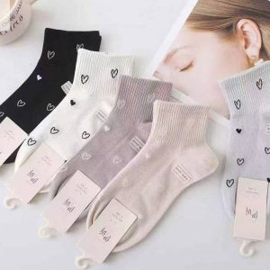 جوراب زنانه قلبی فانتزی در پنج رنگ K0061