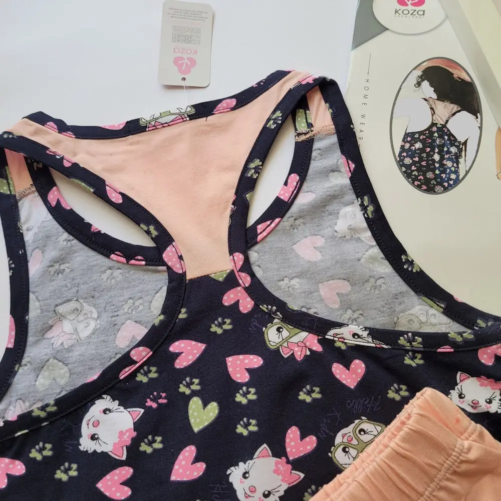 تاپ و شلوارک کیتی دخترانه  koza 9107