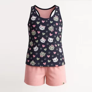 تاپ و شلوارک کیتی دخترانه  koza 9107