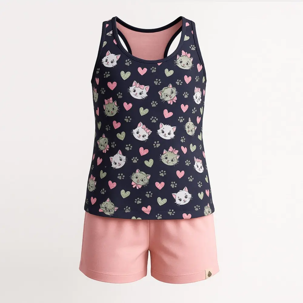 تاپ و شلوارک کیتی دخترانه  koza 9107