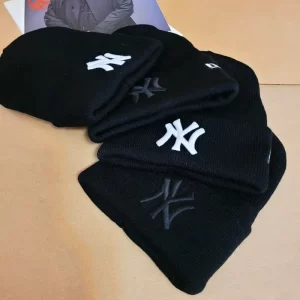 کلاه بافتنی NY مشکی | لوگوی سفید و لوگوی مشکی