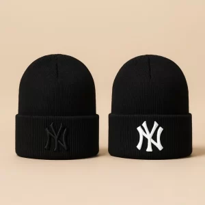 کلاه بافتنی NY مشکی | لوگوی سفید و لوگوی مشکی